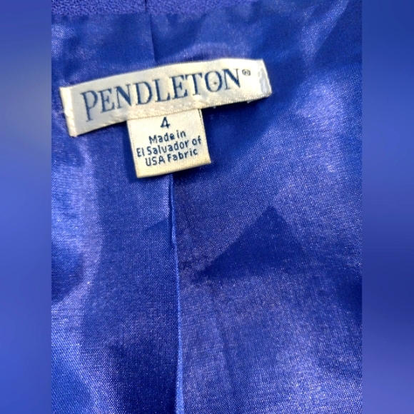 Pendleton Virgin Wool Purple Blazer Size 4 NWOT Single Button Front Closure - Picture 11 of 11